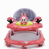 Pink Baby Walker with Toy Tray & Padded Seat
