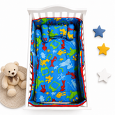 Cot Bumper & Bedding Set Blue Cartoon | Little Darling