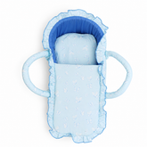 Infant Moses Basket with Butterfly Print & Frill Blue