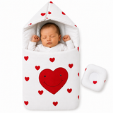 Baby Hooded Carry Nest Heart Print | Little Darling