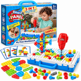 249 Pcs Kids DIY Building Blocks Workbench Set Age 3+