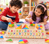 Wooden Alphabet & Shape Learning Puzzle Board