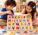 Wooden Alphabet Animal Puzzle Board for Kids