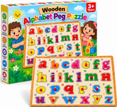 Wooden Alphabet Puzzle Board ABC Learning Toy for Kids