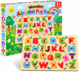 Wooden Alphabet Puzzle Board Educational Learning Toy