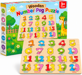 Wooden Number Puzzle Board 1–20 Learning Toy