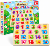 Wooden Number Puzzle Board Educational Learning Toy