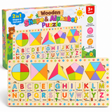 Wooden Alphabet & Shape Learning Puzzle Board