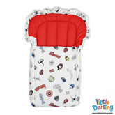 Baby Carry nest Frill Marvel Superhero Print | Little Darling