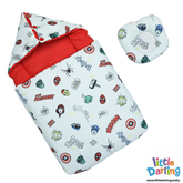 Baby Carry Nest Hooded Marvel Superhero Print | Little Darling