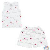 Baby Sando Suit I Love Mummy Daddy Print | Little Darling