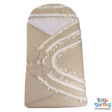 Baby Carry Nest with Decorative Pom-Pom and Lace Detailing