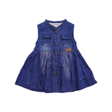 Denim Girls Style Frock Sleeveless Button Down