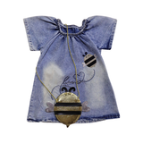 Denim Girls Frock with Purse