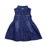 Denim Girls Frock Down Button