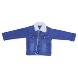 Kids Denim Fur Jacket Blue