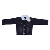 Kids Denim Fur Jacket Black
