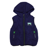 Kids Fur & Puffer Hooded Sleeveless Jacket