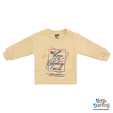 Kids Printed Sweatshirt & Jogger Set Beige & Navy