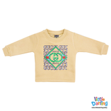 Kids Printed Sweatshirt & Jogger Set Beige & Navy