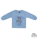 Kids Printed Sweatshirt & Jogger Set Sky Blue & Navy