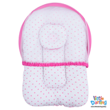 Baby Net Gadda Set 2 Pcs Pink Polka Dot Print | Little Darling