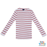 Baby High Neck Red Striped | Little Darling