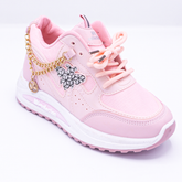 Pink Chunky Sneakers with Chain