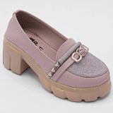 Girls Rose Glow Chunky Pumps