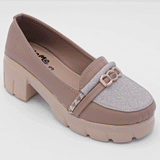 Girls Rose Glow Chunky Pumps