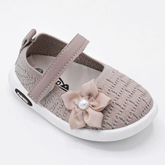 Beige Flower Mary Jane Shoes