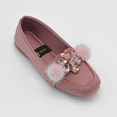 Girls Fancy Flower Pumps Pink