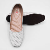 Girls White Stone Embellished Pumps