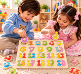 Wooden Number Puzzle Board 1–20 Learning Toy
