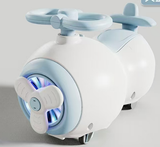 Kids Ride-On Airplane Scooter Toy with LED Lights