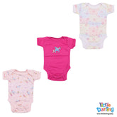 Bodysuit Short Sleeves Pk Of 3 Unicorn | Little Darling