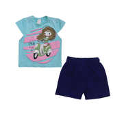 Girls Outfit Set Sky Blue Color