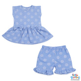 Premium Baby Girls Blue Floral Top & Shorts Set