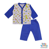 Baby Night Suit Animal Print Blue | Little Darling