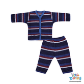 Baby Night Suit Blue Striped | Little Darling