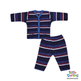 Baby Night Suit Blue Striped | Little Darling