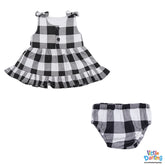 Baby Girls White Check 2 Pcs Frock Set