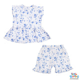 Baby Girls Blue Floral Top & Shorts Set