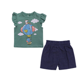 Girls Outfit Set Paragliding Print