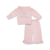 Baby Pink Knit Ruffle Set