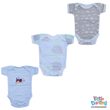 Baby Bodysuit Pk Of 3 Short sleeve Air plane Print | Little Darling