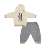 Baby Hooded Fur Suit Bear Embossed | Little Darling