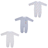 Baby Sleepsuit 3-Pack Elephant & Dot Print | Mamas & Papas