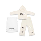 Girls 3 Piece Hoodie Suit Cream