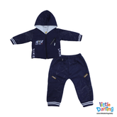 Baby Boys 2-Piece Tracksuit Set Navy Blue | Little Darling